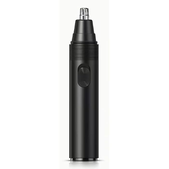 GERTZY Manual Nose Hair Trimmer, Stainless Steel Head, Portable Battery-Powered Facial Hair Removal Device for Men and Women, Black - Image 1